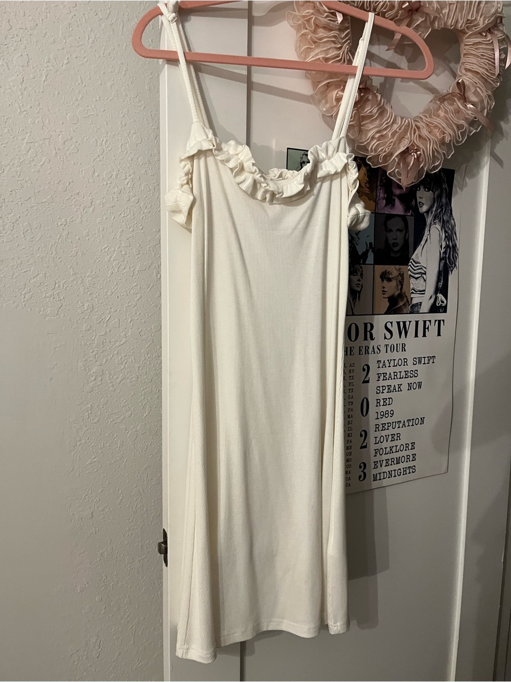 BB Dakota by Steve Madden Cream Ruffled Slip Dress